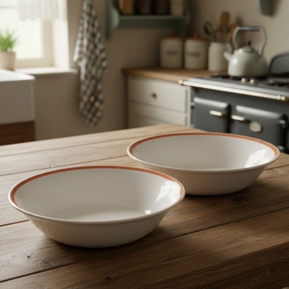 Casual Classic Stoneware Cereal Soup Bowls Set of 2